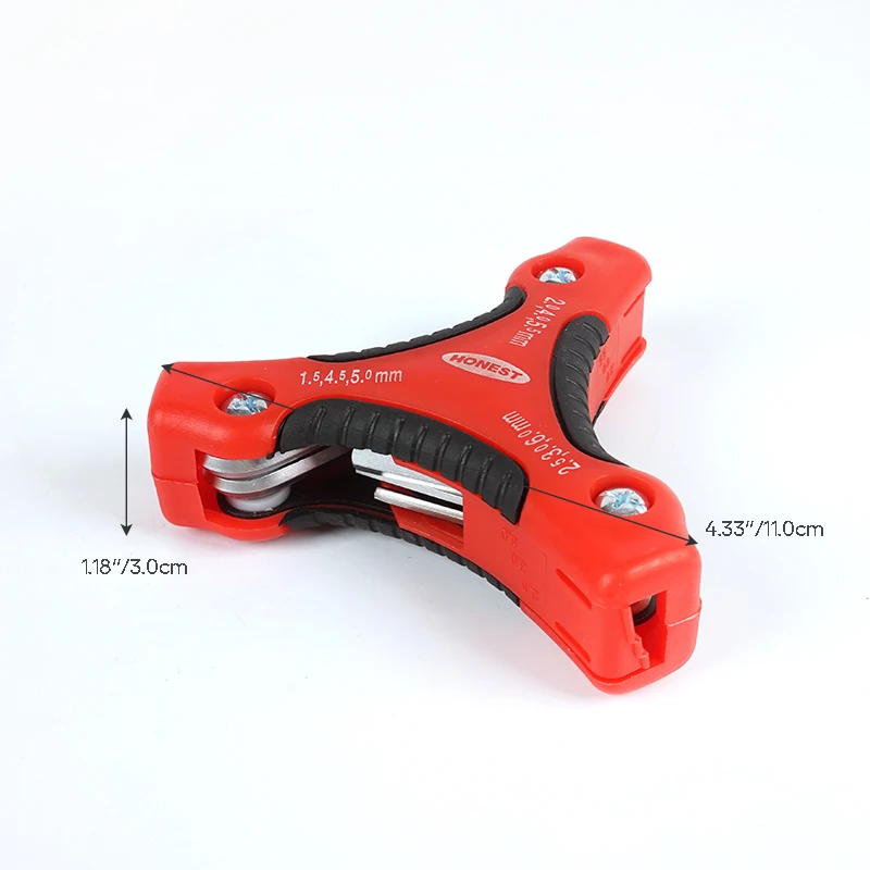9pcs Folding Hex Key Set, Portable Allen Key With Ergonomic Handle, Metric (1.5mm, 2mm, 2.5mm, 3mm, 4mm, 4.5mm, 5mm, 5.5mm,6mm)