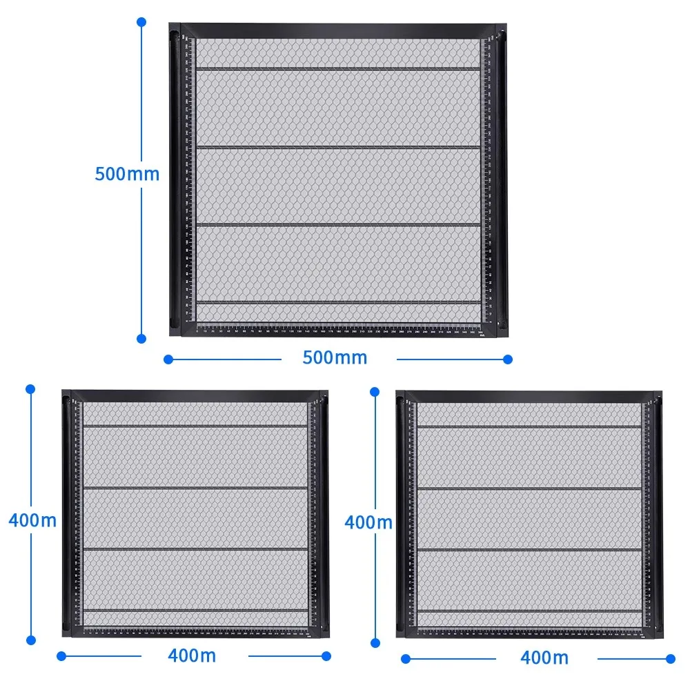 Table de travail en accent d'abeille pour graveur laser, table de coupe propre, protection de la plate-forme de panneau en acier, 400x400mm, 500x500mm