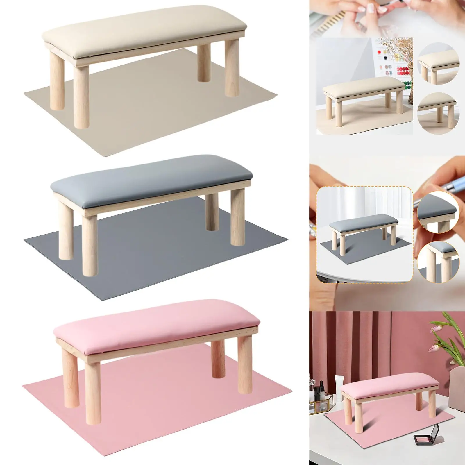 Nagelarmsteun Kussen Nail Art Armsteun Houten Salon Gereedschap Professionele Stijlvolle Zachte Nail Art Apparatuur Manicure Handsteun