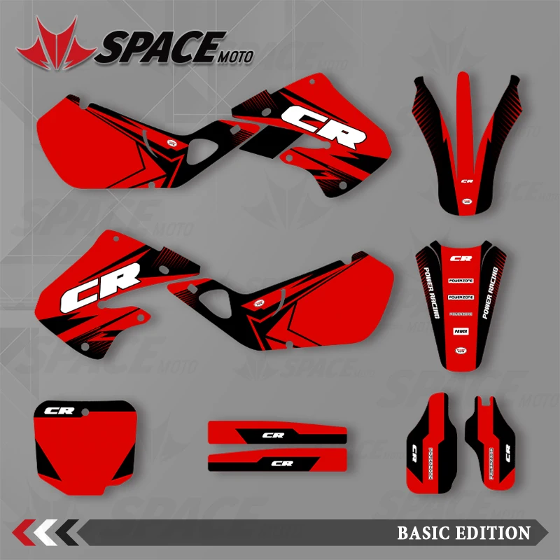 

SPACE для Honda 98-99 CR125 97-99 CR250 мотоциклетная графика фоновые наклейки набор наклеек номер имя настроить