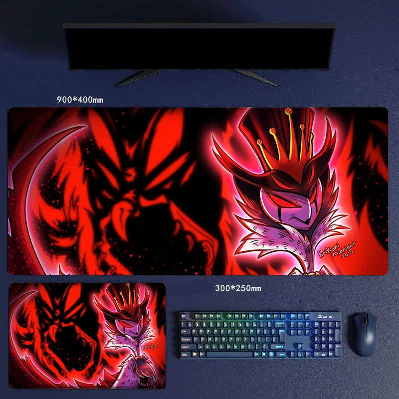 30/60/70/80cm Helluva Boss Red Fire Hot Anime TV Drama Locking Edge Skiproof HD Rubber Mouse Pad Mice Computer Keyboard Supplies