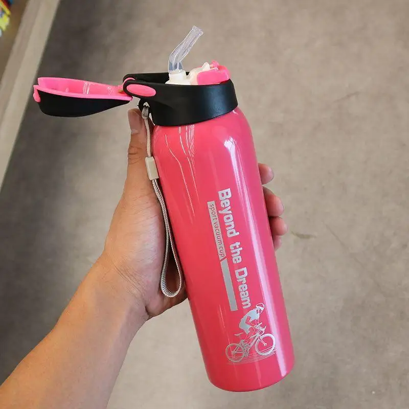 500ml 304 Stainless Steel Sports Bottle Mountain Bike Bicycle Water Bottle Kettle Cycling Thermos Warm Keeping Water Cup