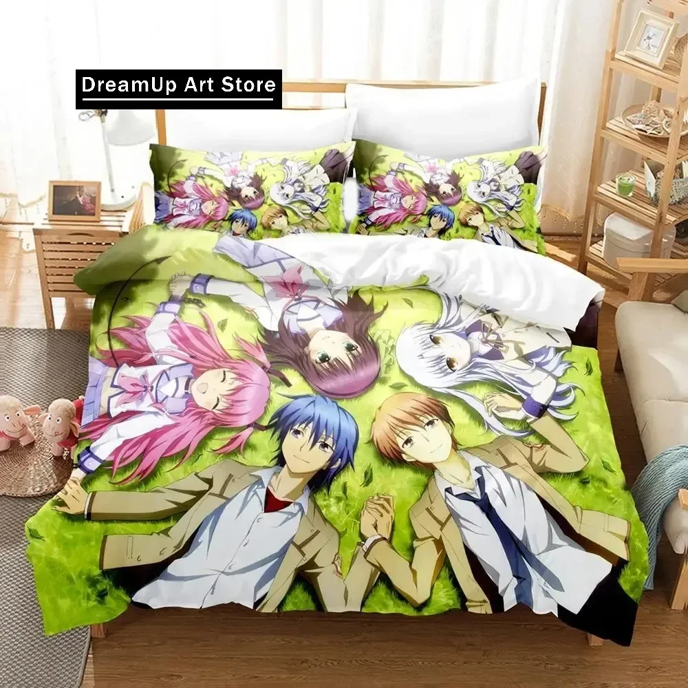 

Комплект постельного белья в стиле аниме Angel Beats, одинарный, полный, королевский размер, комплект постельного белья для взрослых и детей, пододеяльник для спальни, комплект простыней в стиле аниме