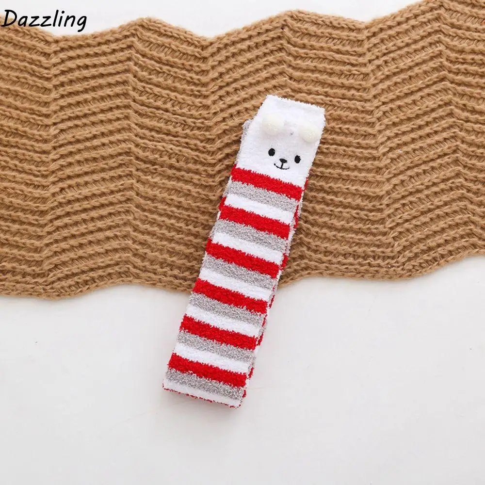 

Носки-трубочки, рождественский подарок, коралловый флис, полосатый бант с лосем, снеговик, рождественские чулки, хлопковые носки до середины икры, женские чулочно-носочные изделия, носки-тапочки