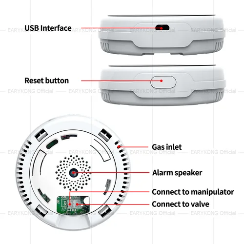 Imagen 2 del producto Tuya-Detector de Gas con WiFi para el hogar, alarma de fugas de Gas Natural LPG, pantalla LED, Sensor de fugas, Control por aplicación Smart Life
