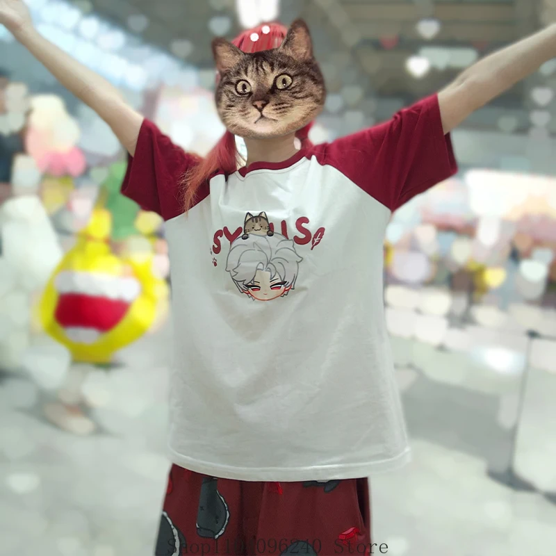 

Game Love and Deepspace Sylus Anime Pajamas Nightgown Pajama Pants Cospaly Nightclothes Short Sleeve Shorts Cartoon Gift