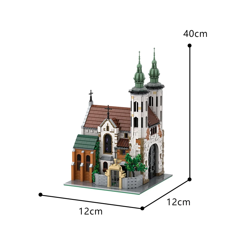 Andrew\'s Church Medieval Cathedral Architecture Building Block Toy Street View Castle Andriivska tserkva Brick Model Kid Gift