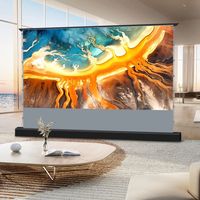 150 Inch Max HD Electric Motorized Floor Rising Projection Screen Black Crystal ALR Screen For Hisense C2 Ultra 4K Projector