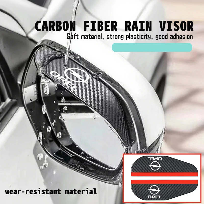 2pcs Carbon Car Rearview Mirror Rain Eyebrow Blocker Sun Visor For Opel Insignia Astra G J F K Vectra C H Corsa C B D Omega