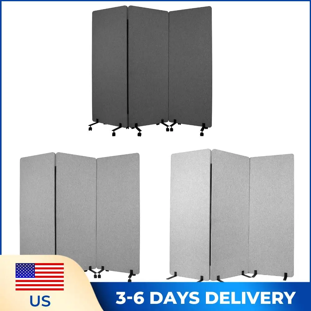 

3-Panel Trifold Freestanding Office Dividers Partition Wall Portable Folding Room Divider Wall for Home Restaurant