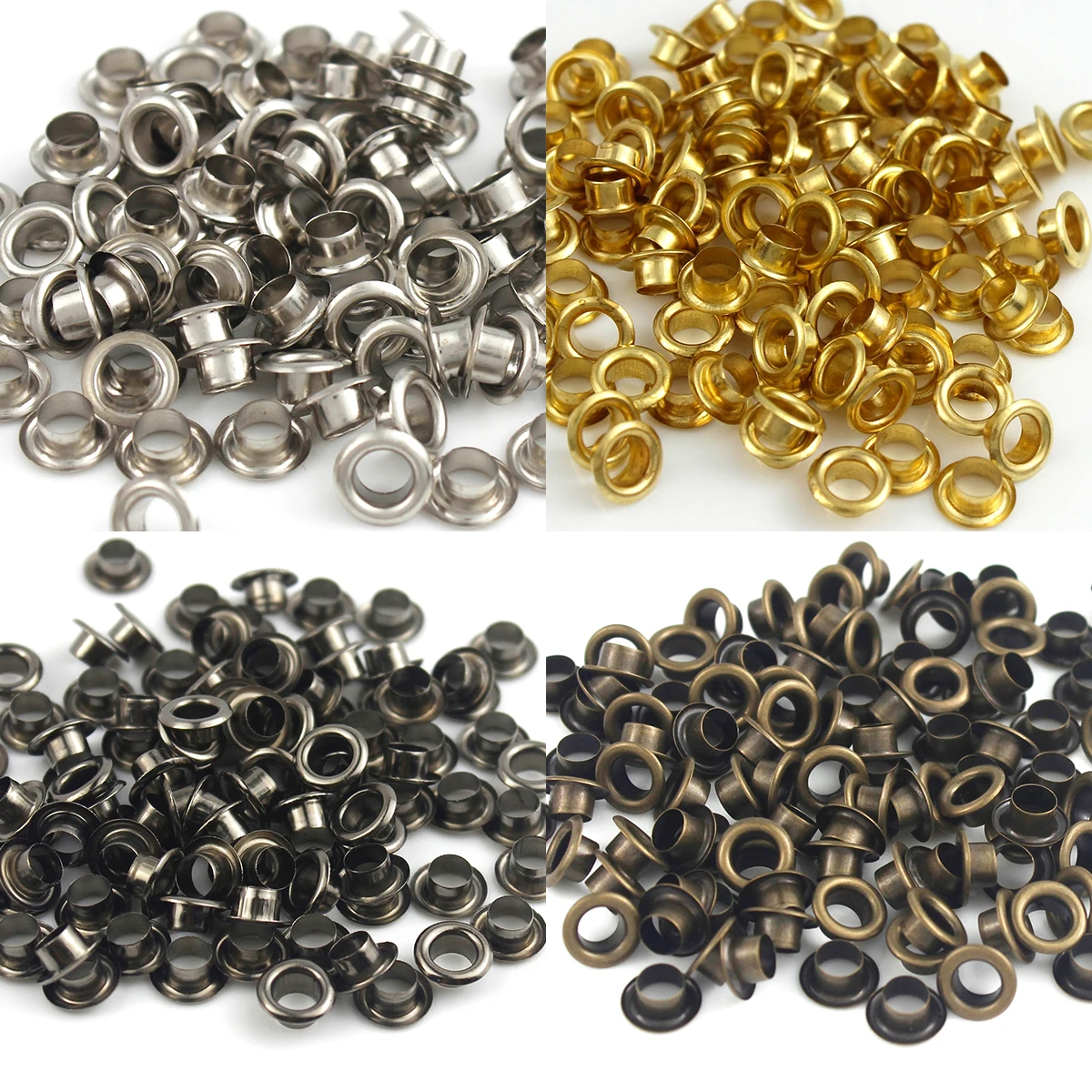 Leatherwork Eyelets - 100 adet 4mm pirinç halka, rondelalı,