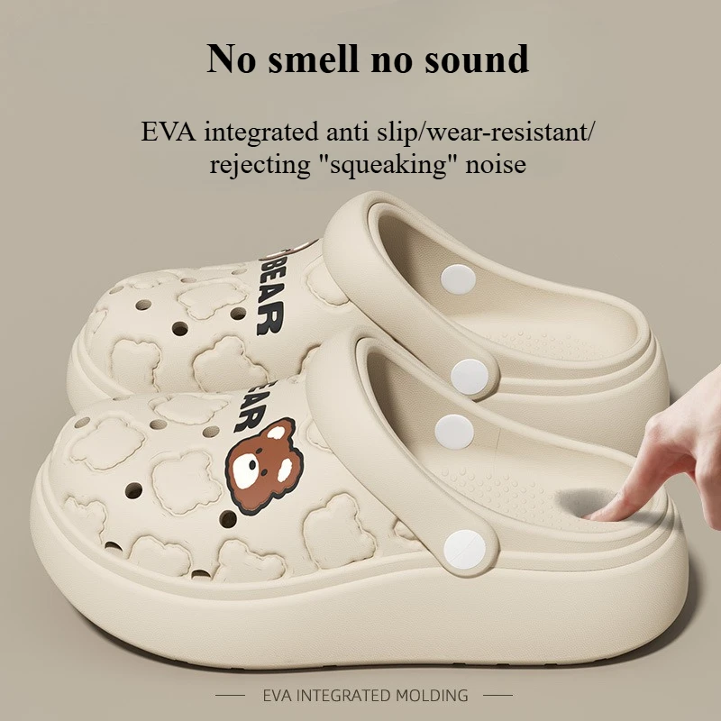 Two wear bear hole shoes, women's new summer wear non-slip, long-term wear is not tired, seaside beach bag head slippers