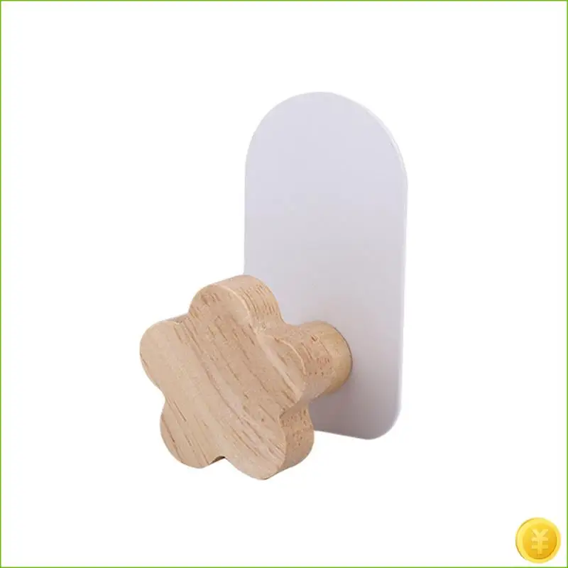 8PCS Shaped Hooks,Kids Room Decorative Hooks, Wood Coat Hooks, Adhesive Mounted Wall Hook For Hanging Coat Clothes