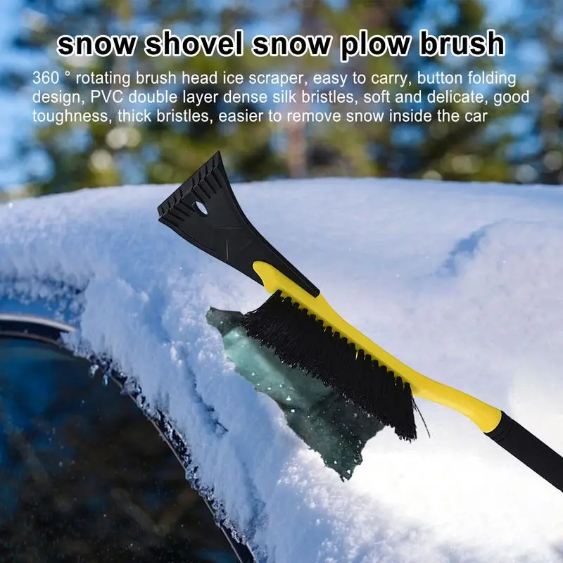Portable Mini Ice Scraper Snow Remover Shovels Detachable Winter Accessories Brush With Ice Scrapers Paint Friendly For Car SUVs