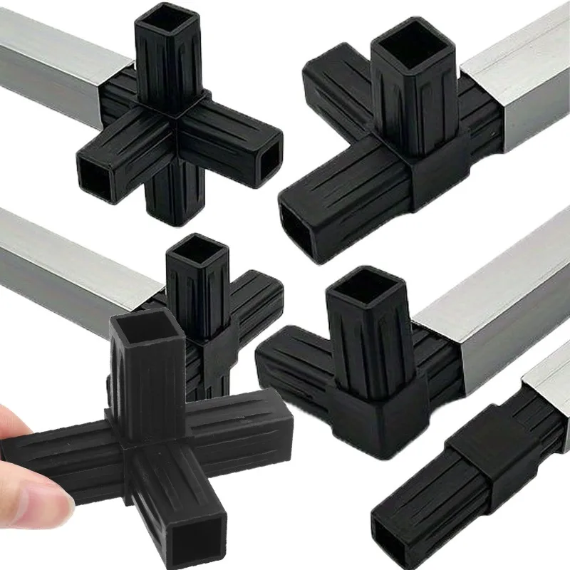 1/10pcs Square Aluminum Steel Tube Adapter Right Angle Bend Connector Plastic Pipe Fittings Fastener Connector Rack Connection
