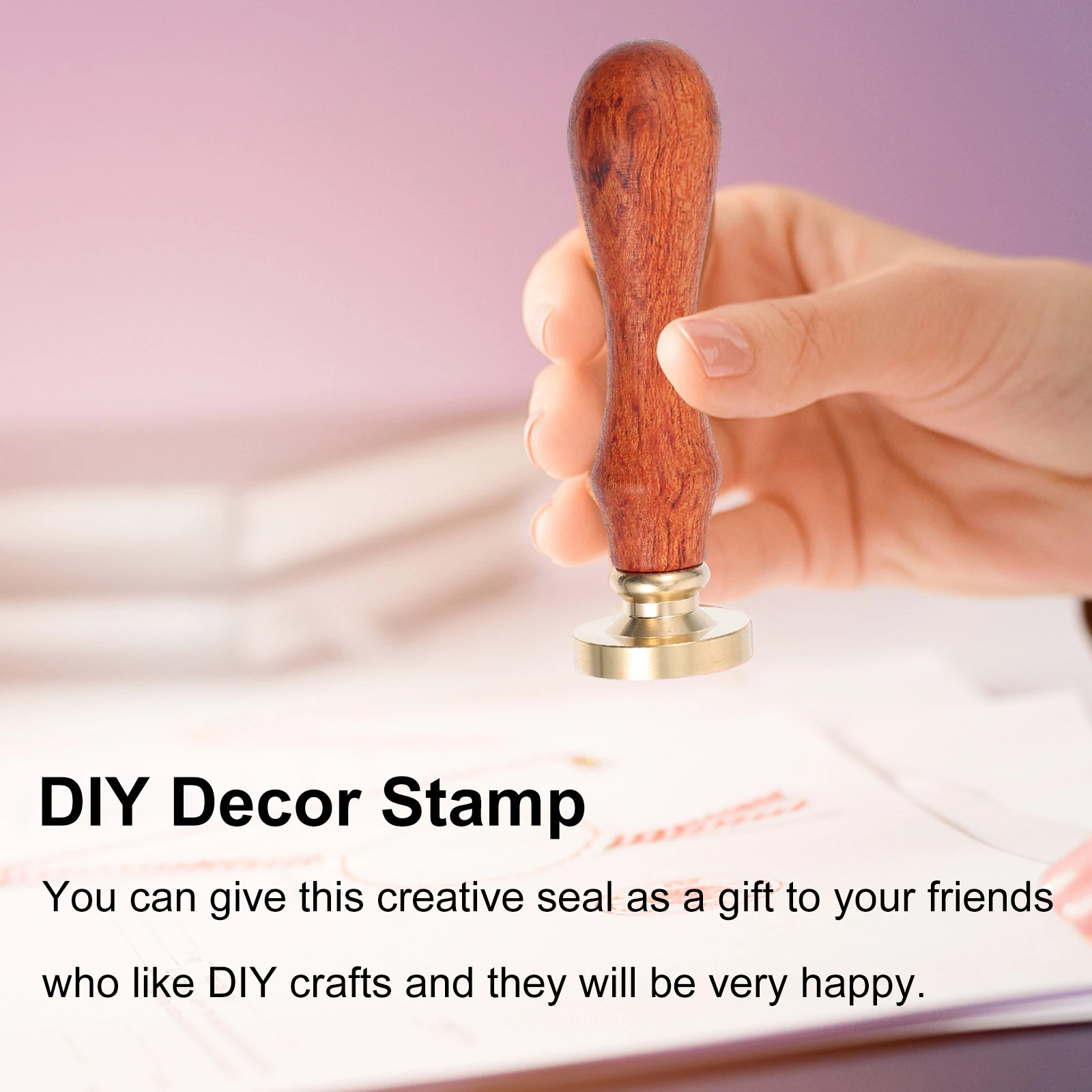 

Retro Wax Adorable Pattern Stamp Stamp Copper Wood Material DIY Craft Envelope Scrapbook Moon Cat Pattern Elegant Gift Idea