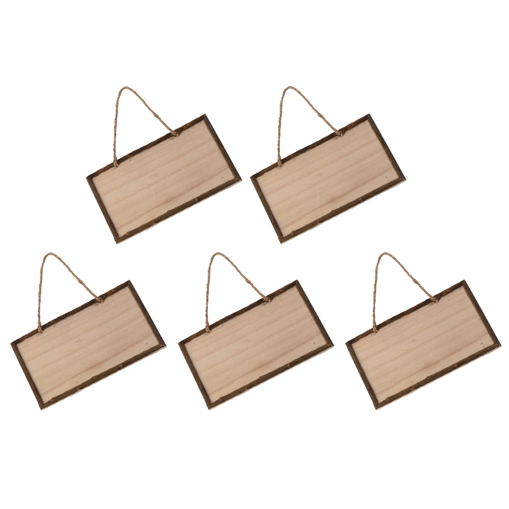 

5pcs Unfinished Wooden Hanging Sign Diy Blank Wood Plaque -Friendly Decorative Home Shop Reminder Simple Design