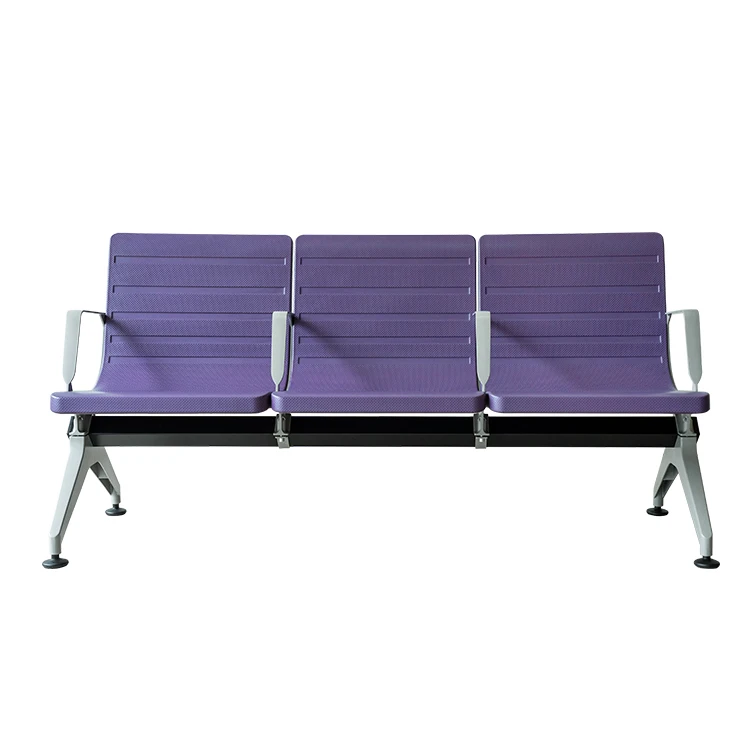 Modern High-Strength Aluminum Alloy Armrest Purple Waiting Chairs For Hospital Public Waiting Rooms-Durable Commercial Furniture