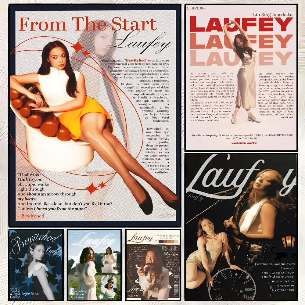 Singer L-Laufey Poster Vintage PP Paper Wall Art Home Decor Print for Bedroom Living Room Aesthetic Gift