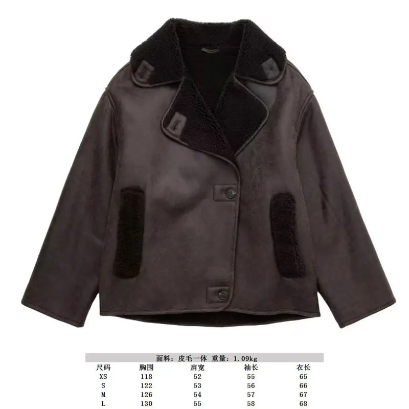 秋冬婦人服 欧米風レトロウールジャケット ラペルルーズファー一体型トップス