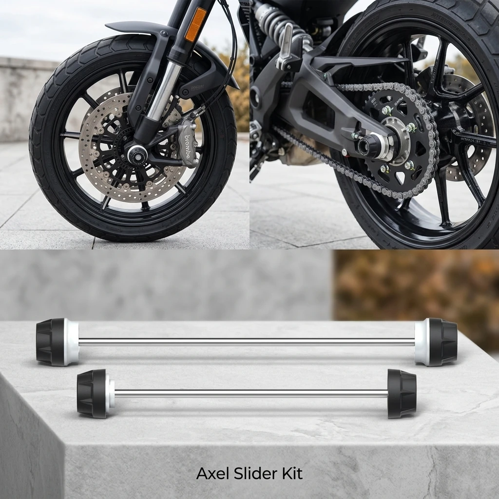 

for DUCATI Monster 950 / Plus / SP 2021-2025 Motorcycle Wheel Spindle Protection Axle Cover Set