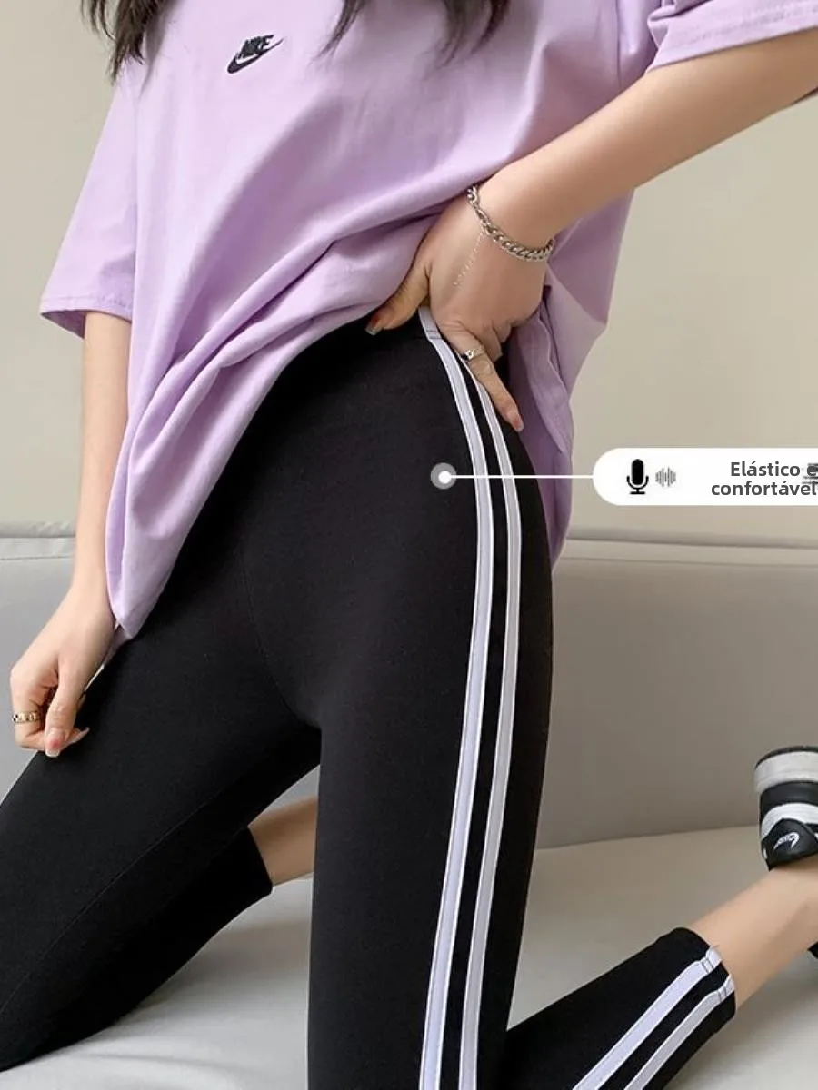leggings-femininas-de-cintura-alta-em-mistura-de-algodao-elasticas-modeladoras-listradas-esportivas-comprimento-7-8-com
