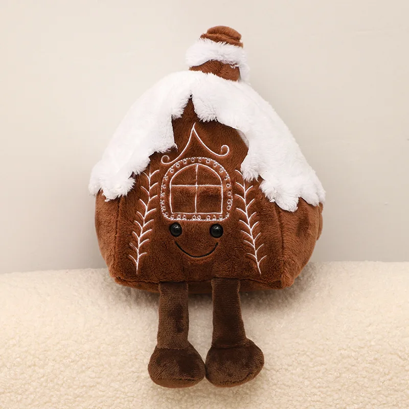 Weihnachten Lebkuchenhaus Plüschpuppe Niedliche kleine Hauspuppe Urlaub Dekoration Kissen Geschenk Ornament
