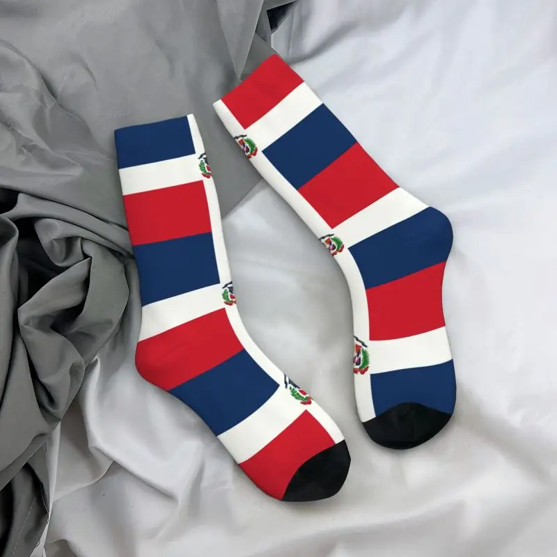 Dominican Republic Flag Dress Socks Mens Womens Warm Funny Novelty Crew Socks