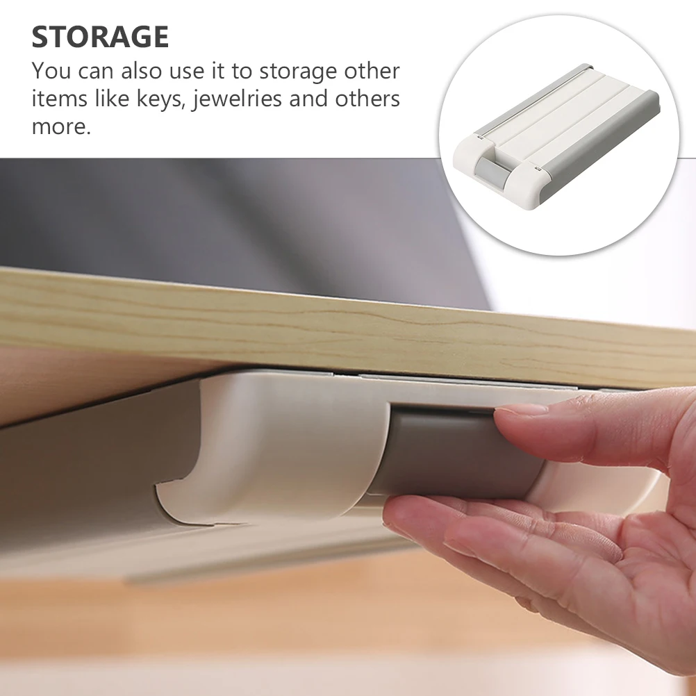 

Key Storage Box Hidden Design Drawer Easy Take No Trace Glue Plastic Desktop Organizer Pen Pencil Ruler Glasses Small Objects