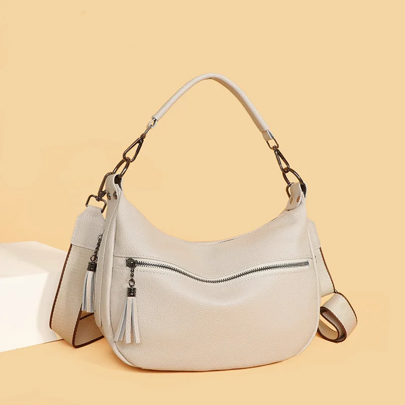 Genuine Leather Women Crossbody Bags Ladies Hand Bags Tassel Female Shoulder Bags Bolsa Handbag Cowhide Phones Messenger Bag