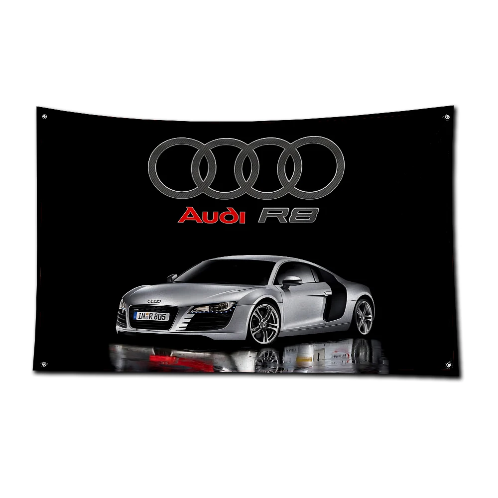 3 x 5 Fuß Nürburg-Ring RS A-Audis-Flagge, Polyester-Digitaldruck-Banner für Garage, Wandkunst, Außentür-Dekoration mit Ösen