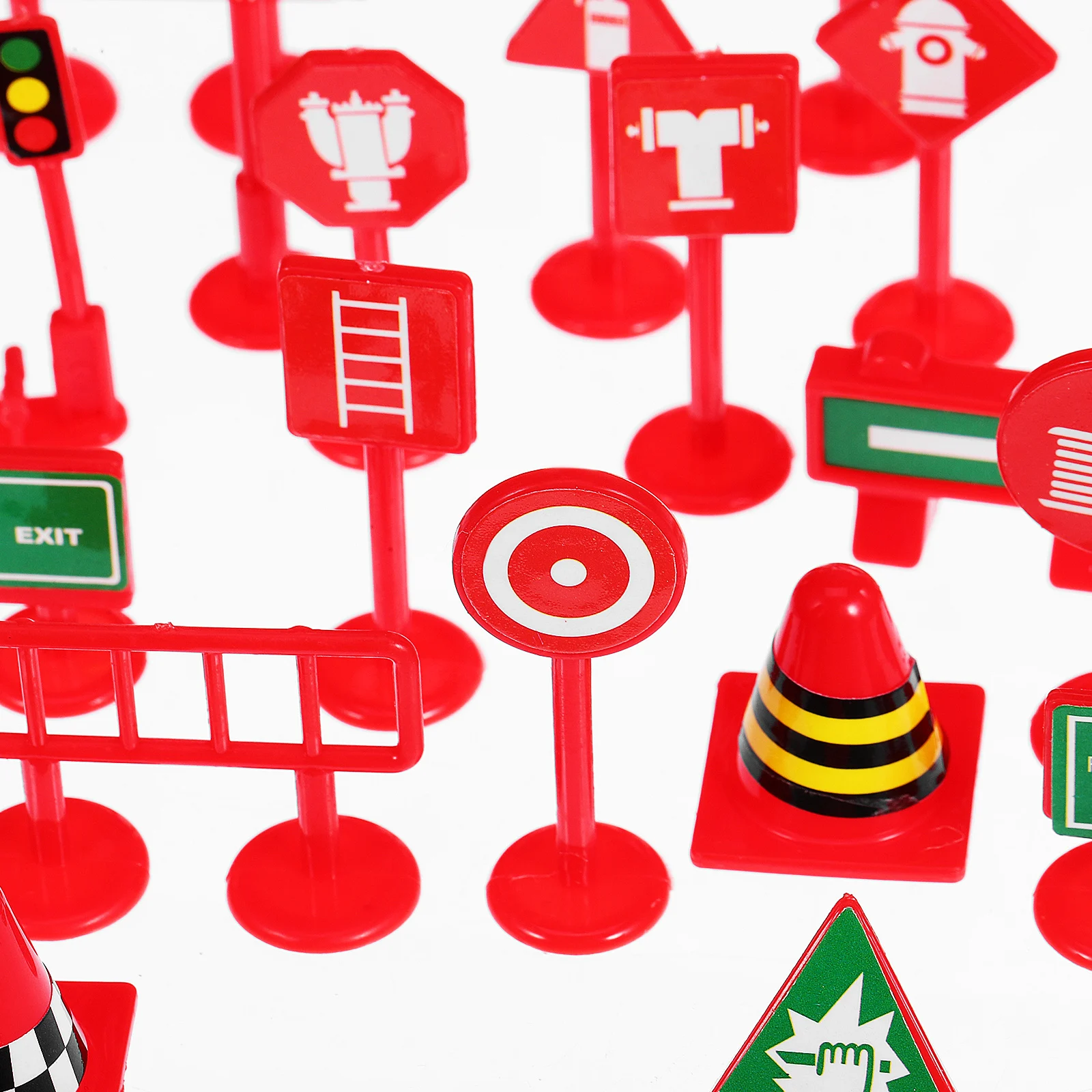 

28 Pcs Traffic Signs Toy Miniature Road Warning Cones Barriers Transportation Play Set PVC Realistic Models Early