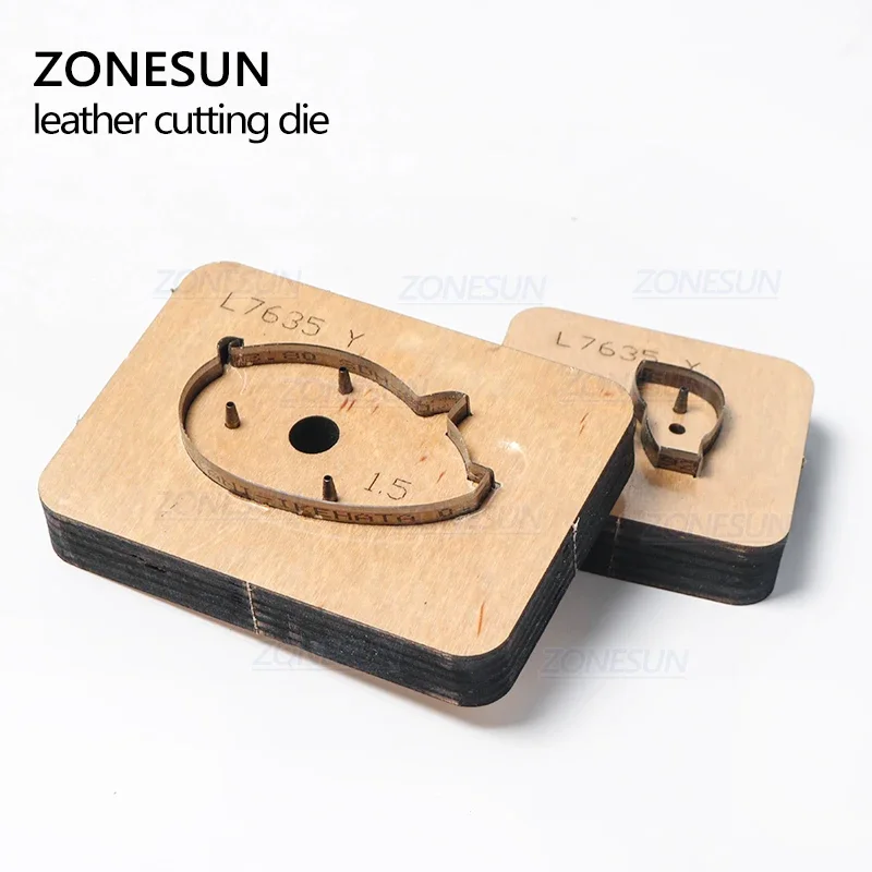 ZONESUN Custom Leather Pig Die Cuts For Handmade Key Ring DIY Key Chain Hang Decoration Cutting Clicker Die Steel Rule Die