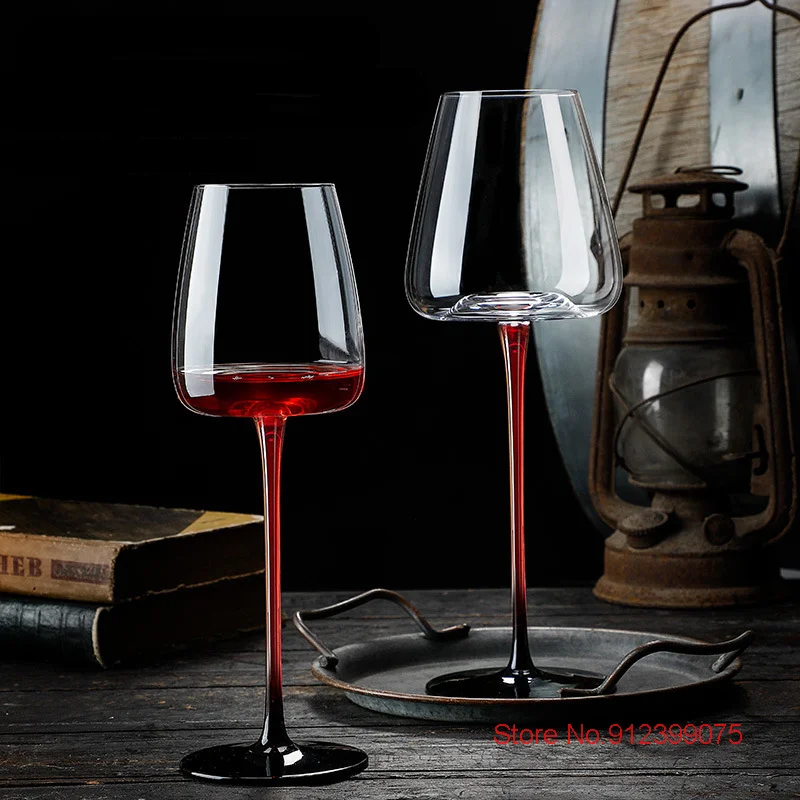 2 Pcs Decanter Wine Goblet Black Tie Series Crystal Wine Tasting Cup Connoisseur Dedicated Sherry Burgundy Glass Champagne Flute