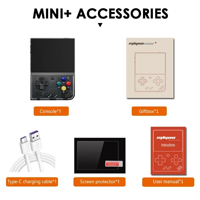 MIYOO-Mini Plus وحدة تحكم الألعاب المحمولة باليد ، V2 Mini + IPS الشاشة ، وحدة تحكم ألعاب الفيديو الكلاسيكية ، نظام لينكس ، هدية للأطفال