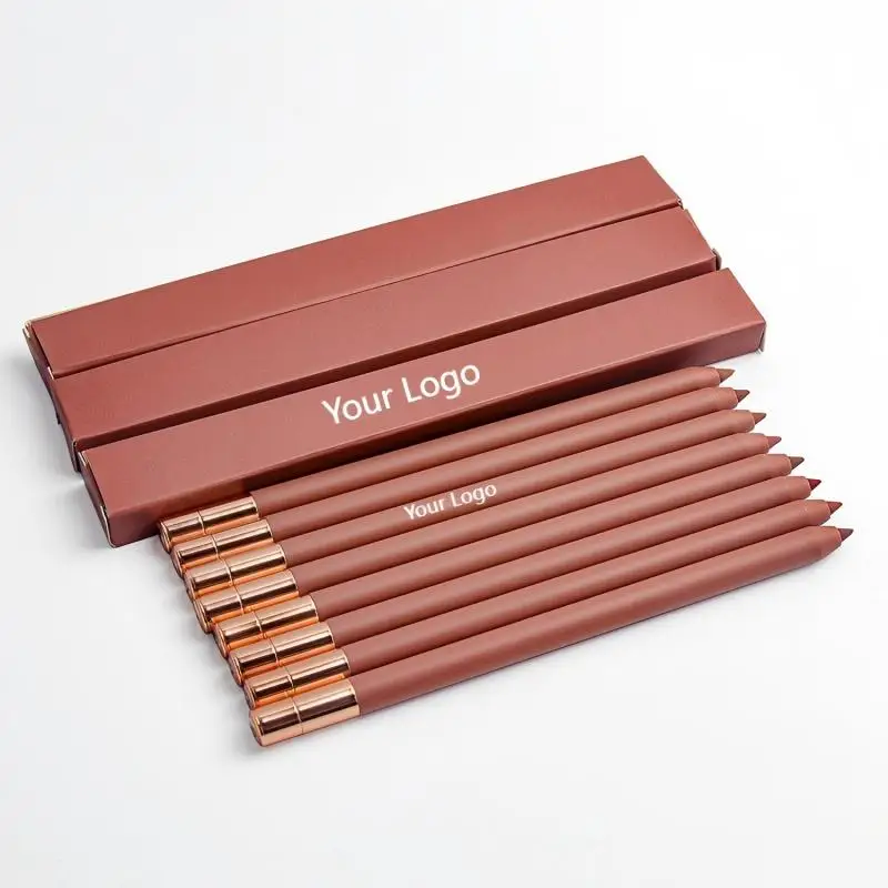 크리미 립 라이너 펜슬 프라이빗 라벨 번짐 방지 롱래스팅 립 라이너 누드 OEM ODM 비건 20개