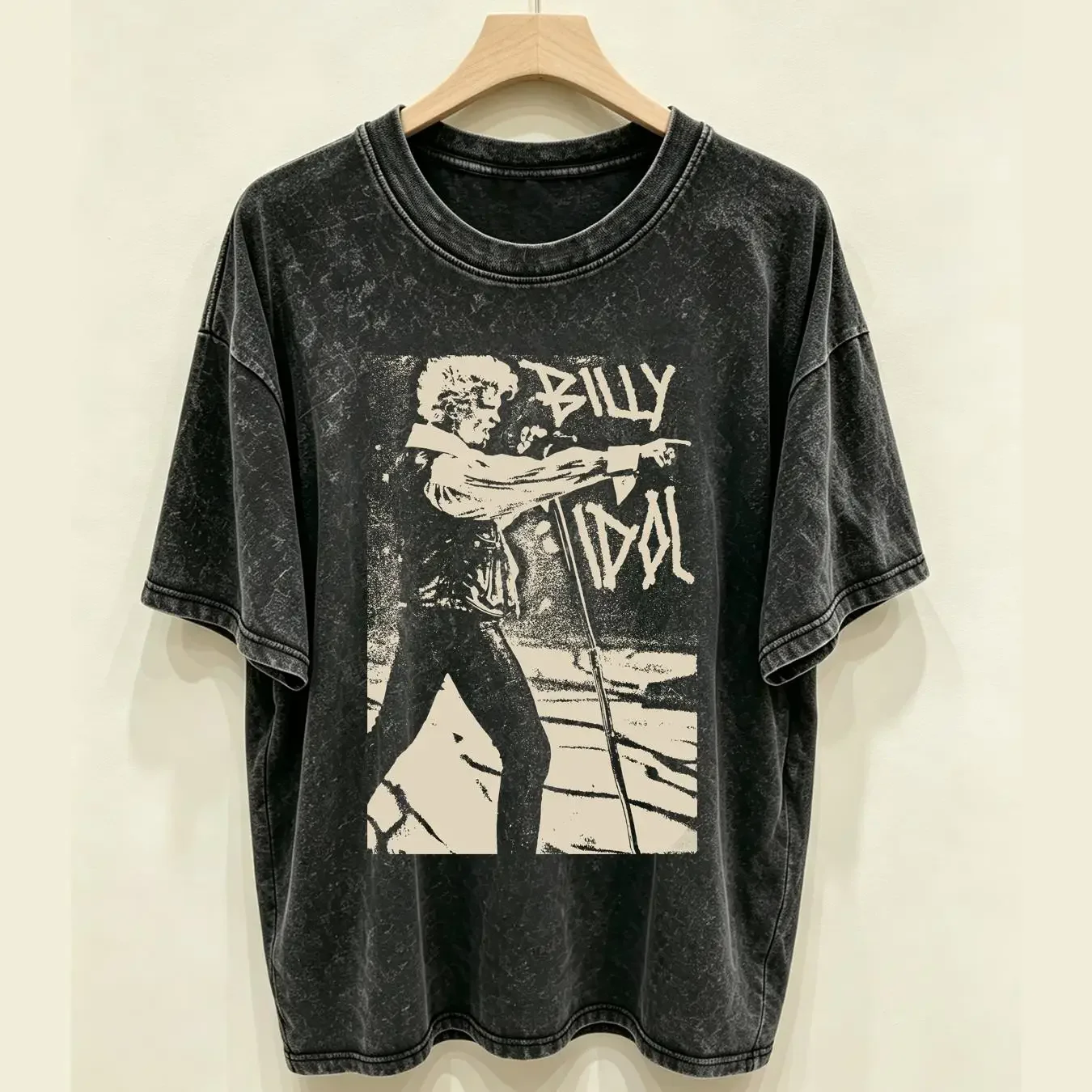 washed T Shirt Billy Idol The Roadside Tour Black Full Size FN906 long or short sleeves vintage Washed Top For Everyday Wear