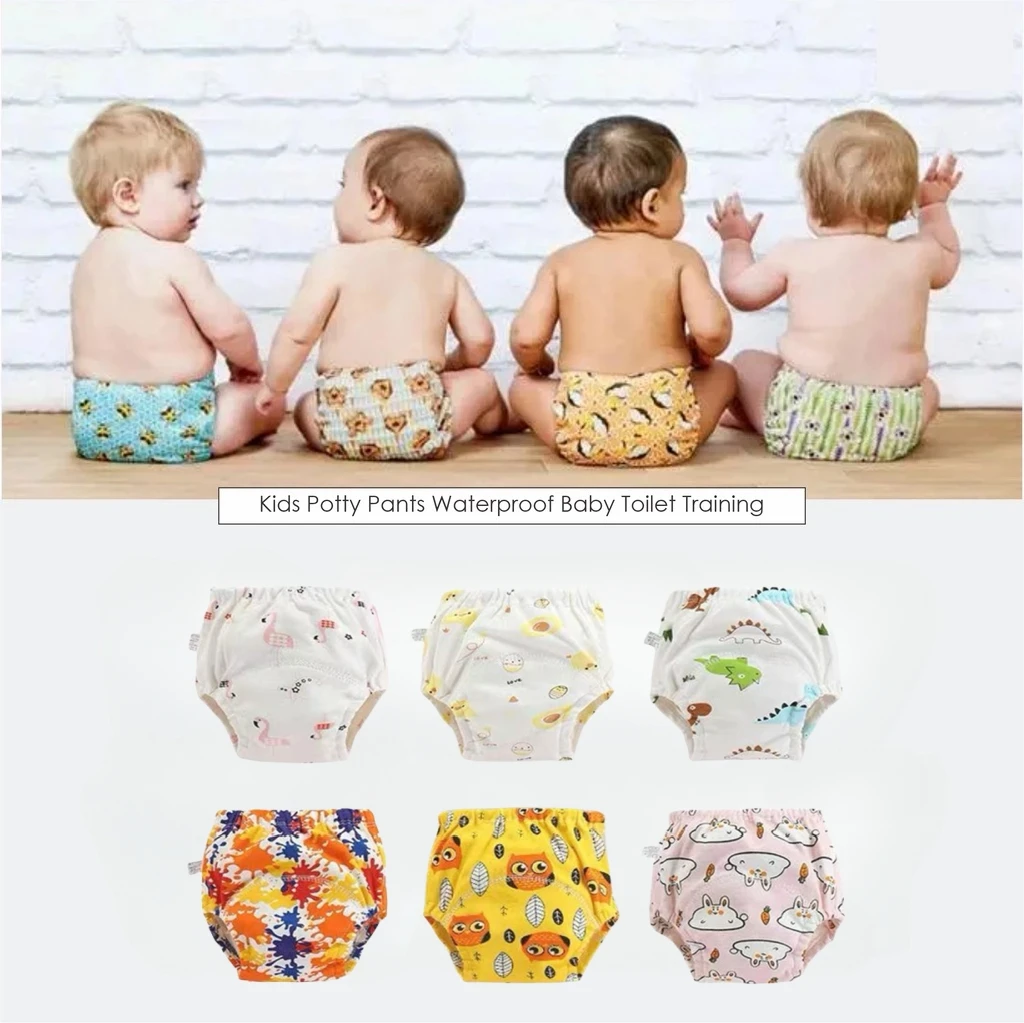 8PC Baby Reusable Diapers Panties for Children Training Panties Adjustable Size Washable Breathable Ecological Diaper