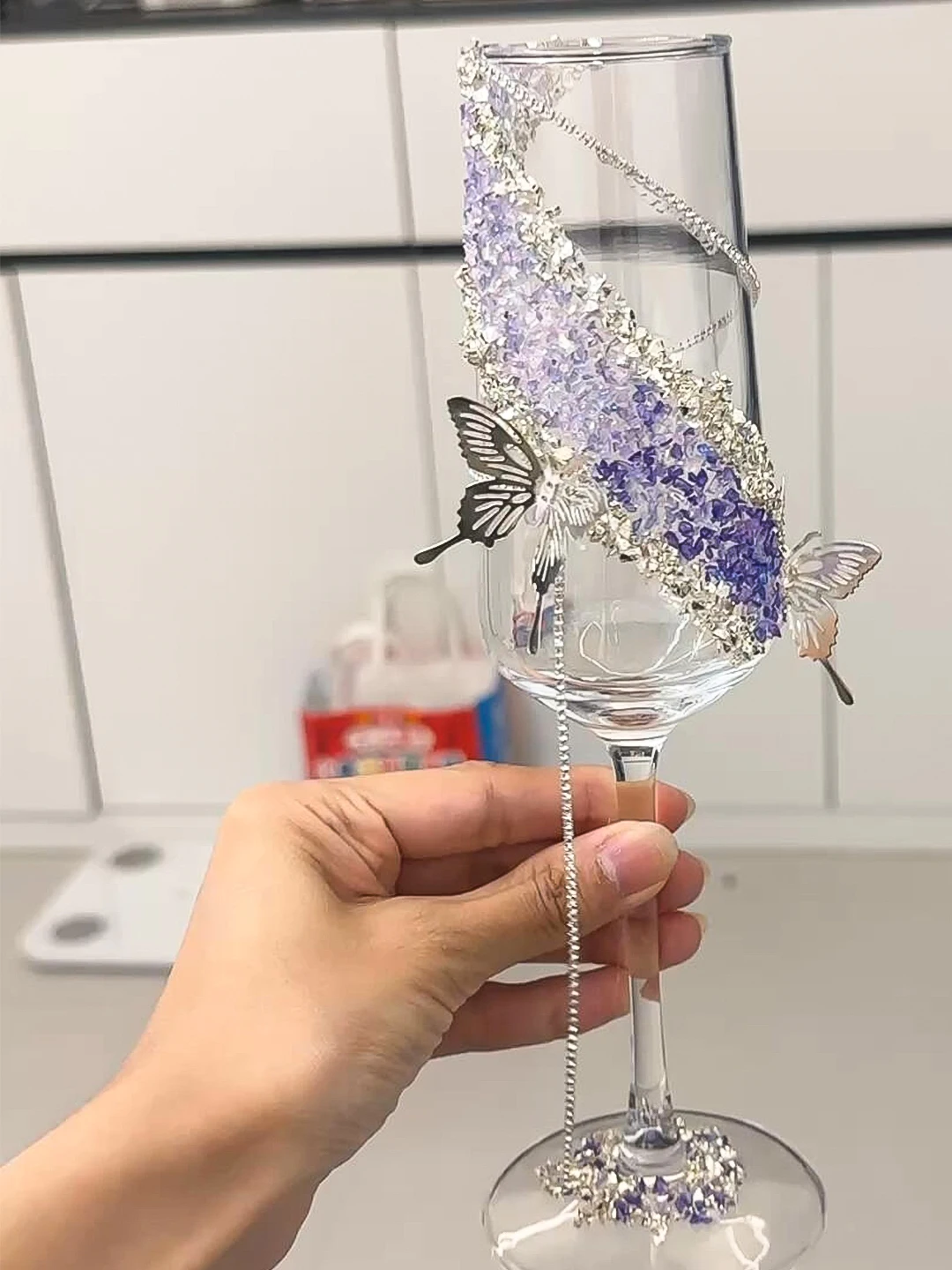 Wedding toasting glass DIY material package a pair of wedding champagne creative goblets new engagement gifts for girlfriends