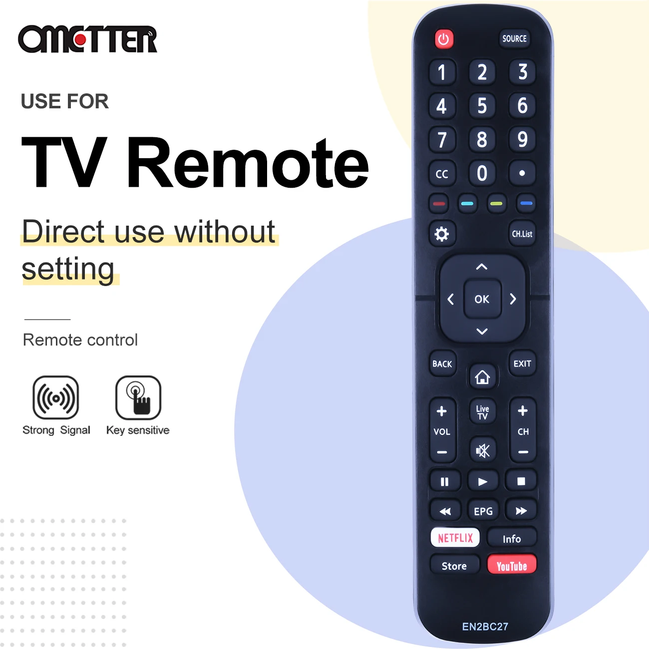EN2BC27 Voor Hisense Smart Tv Afstandsbediening 50K303/ 55K303V2(183 Up)/ 43A5605/ 39A5605/ 32A5605
