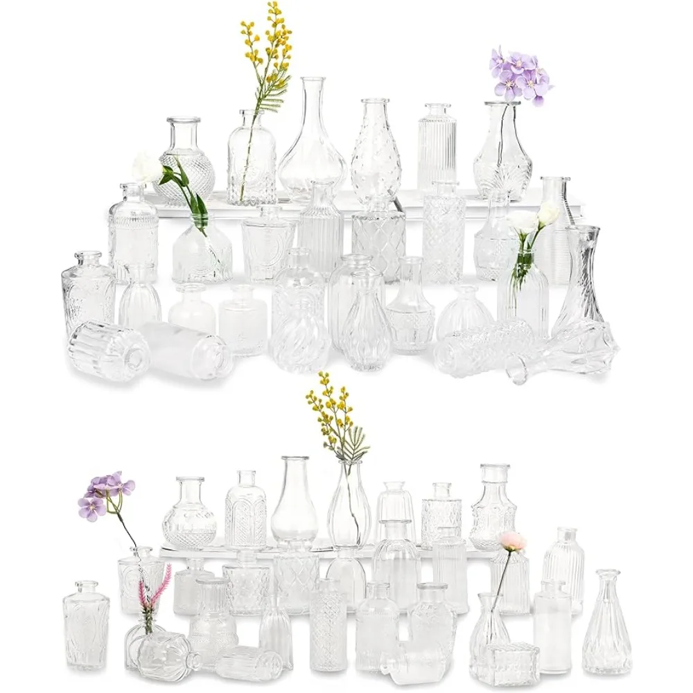 

Glass Bud Vases Set of 60 Modern Decorative Vase Decoration Home Small Clear Bud Vases in Bulk for Centerpieces High Floor Vase