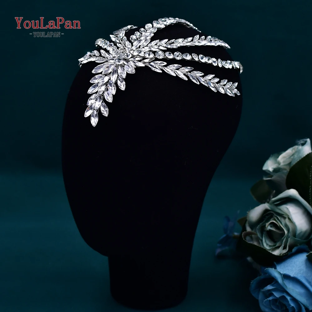 

YouLaPan Bridal Jewelry Luxury Crystal Accessories Rhinestone Forehead Hairpiece Woman Wedding Hair Jewelry Decoration HP623