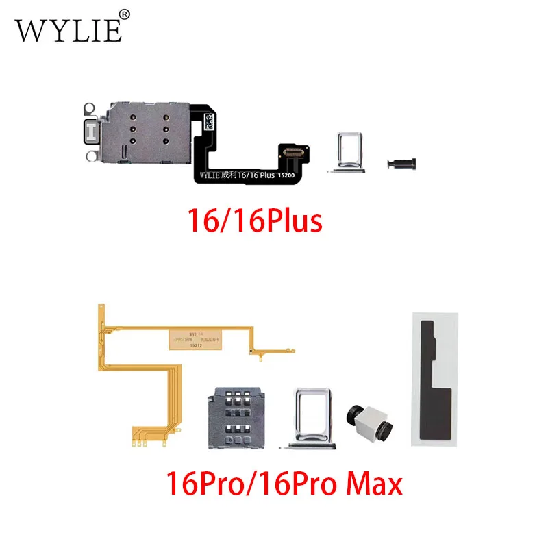 Wylie esim convert to sim Dual Card flex ca‮lb‬e for iPhone16/16Plus/16Pro/16Pro max esim to Single Sim Card Slot Tray