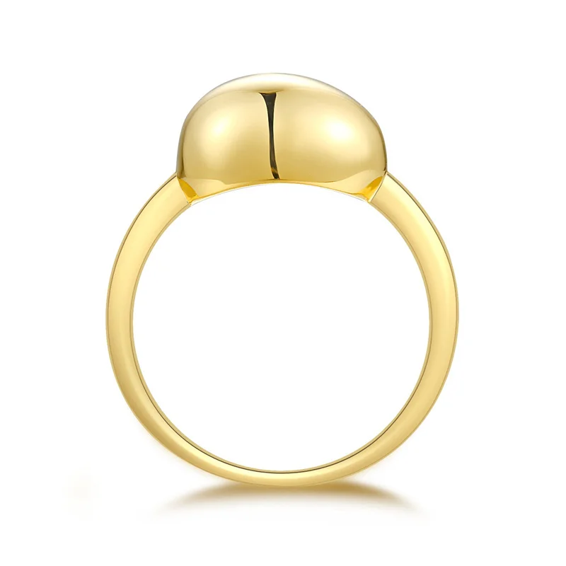 ZFSILVER Fashion Classic Fine 925 Silver Moissanite Design Gold Simple Pea Ring For Charms Women Accessories Jewelry Gift R15131