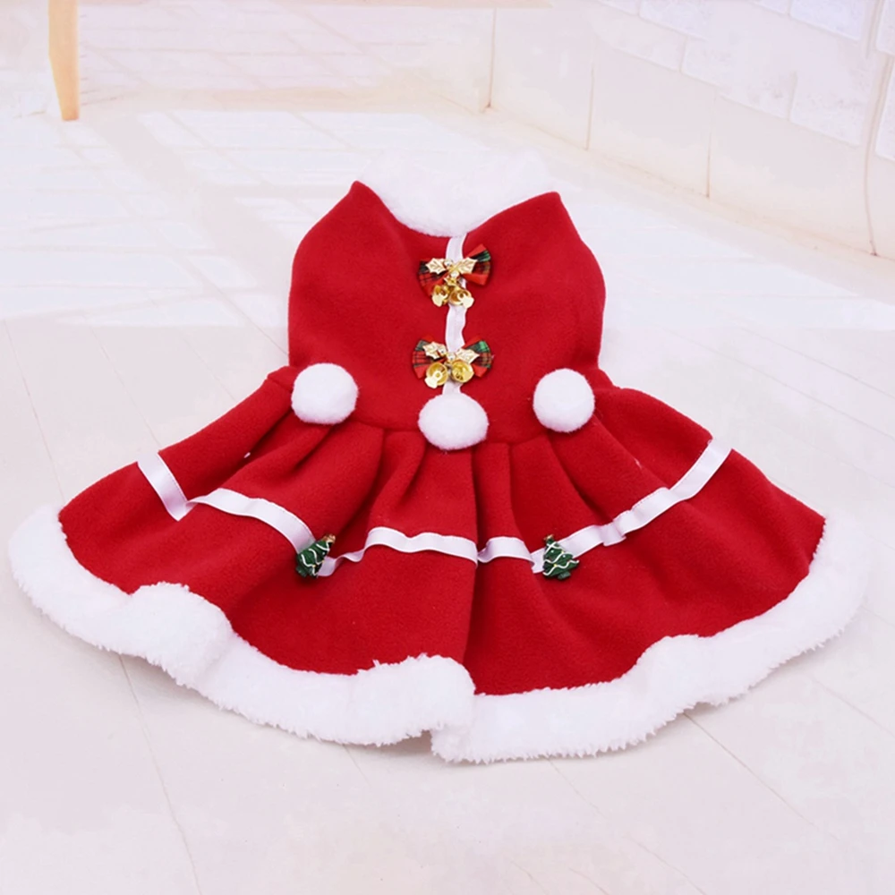 Christmas Pet Dog Clothes Dress for Small Dogs Cosplay Cat Dress Fancy Princess Puppy Dress Santa Claus Skirt Dog Costume