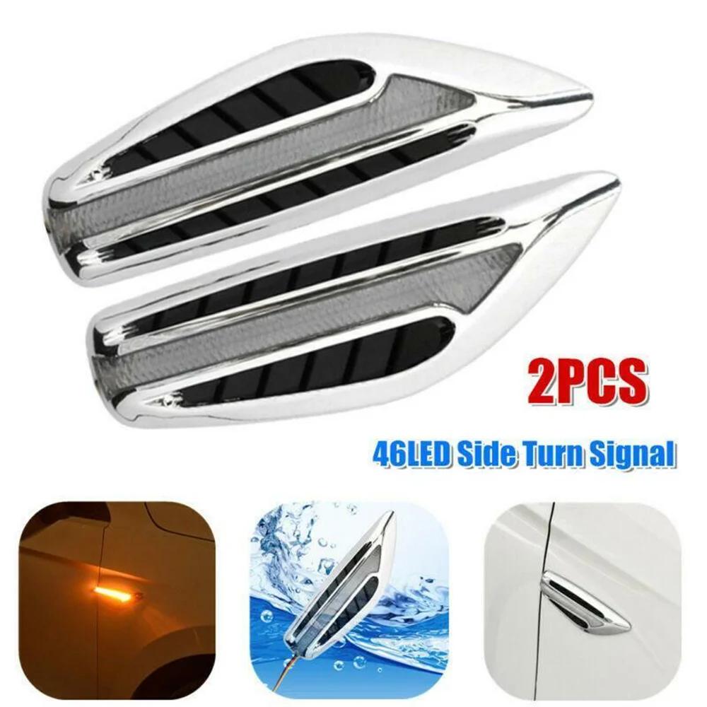 

1Pair Steering light Fender Side Lamp Hot Sale DC12V Blade Shape Auto Car LED Side Lights Marker Turn signal Lights Accessories