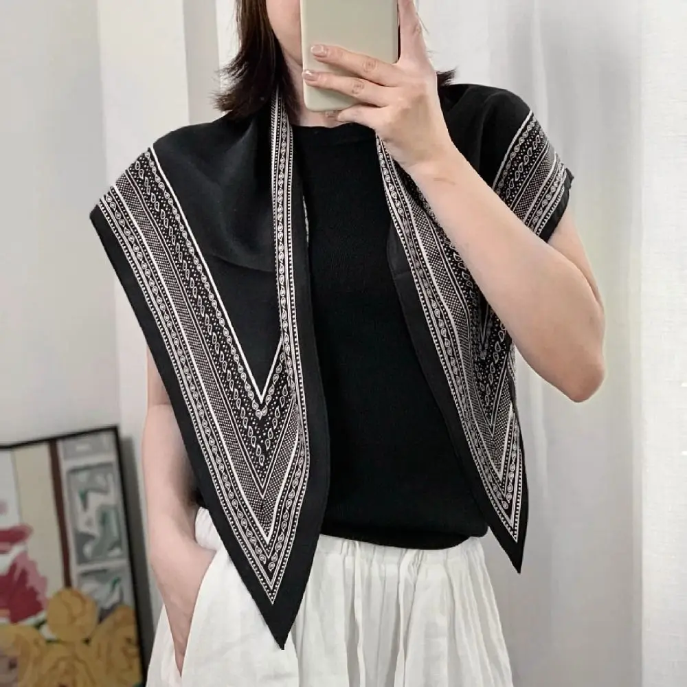 

Женский элегантный солнцезащитный треугольный шарф, многосторонняя накидка, тонкий шелковый шарф, пояс с поясом