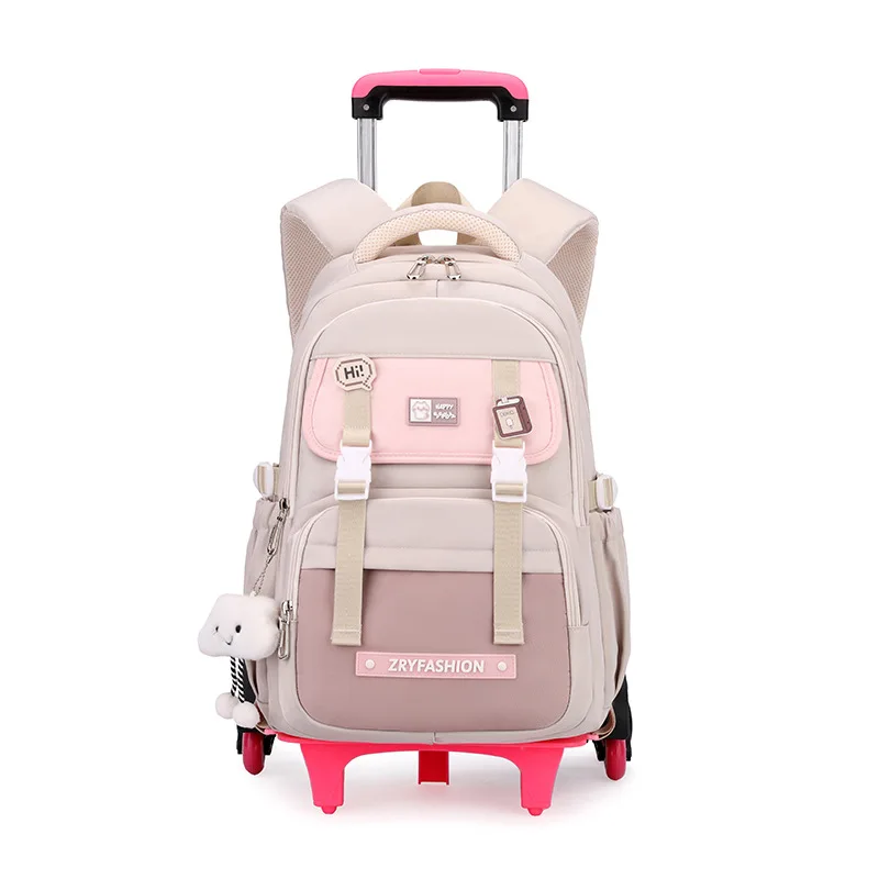 2026 New School Backpack with Wheels Trolley School Bags for Teenagers Girls Rolling Backpack Students Schoolbag Travel Bags sac