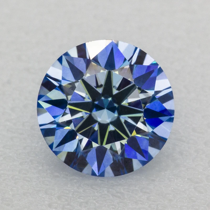 Klein Blue Round Cut Moissanite Stones with GRA Certificate 0.5-5.0ct Pass Diamond Tester