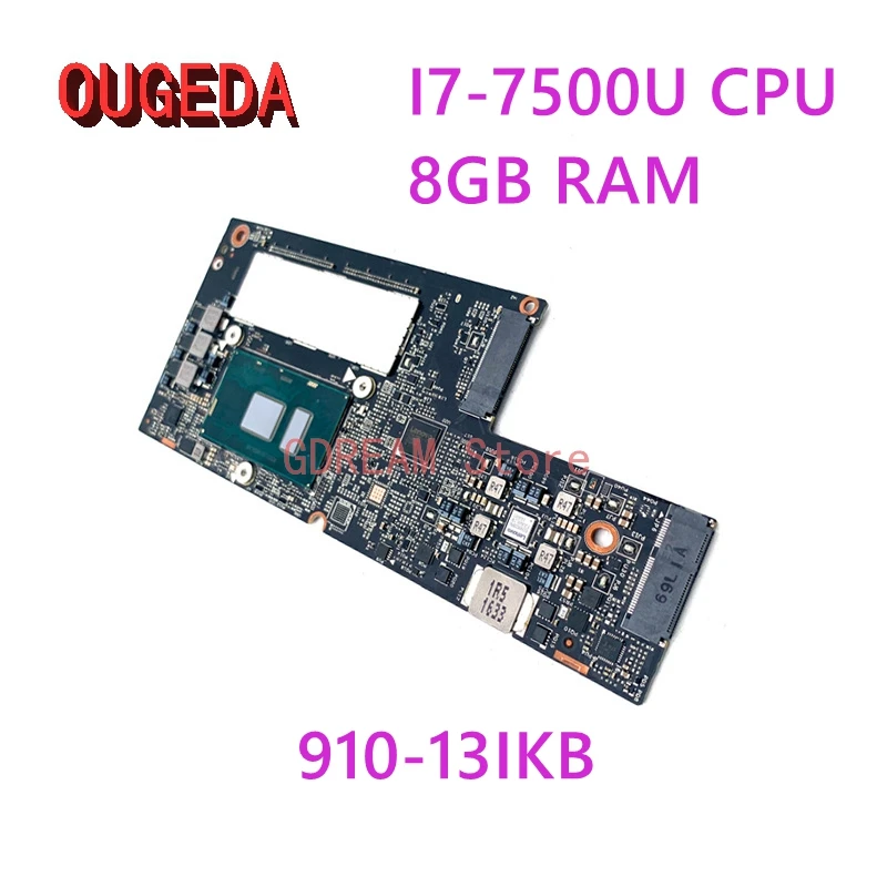 OUGEDA 5B20M35075 For Lenovo Yoga 910-13IKB 910 Laptop Motherboard CYG50 NM-A901 FRU With I7-7500U 8GB RAM MAIN BOARD full test